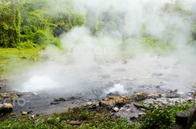 Spring of naturally hot water