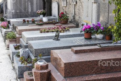 Nice, France. Gravestone monuments on a city cemetery