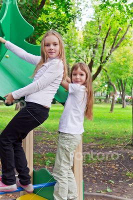 Cute two playing girls