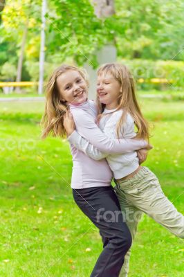 Cute two playing girls