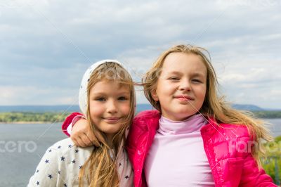 Cute two playing girls