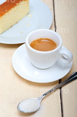 italian espresso coffee and cheese cake
