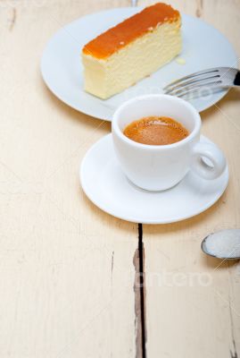 italian espresso coffee and cheese cake