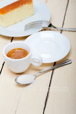 italian espresso coffee and cheese cake