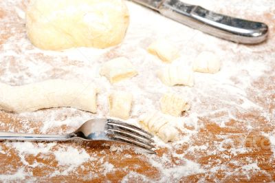 making fresh Italian potato gnocchi