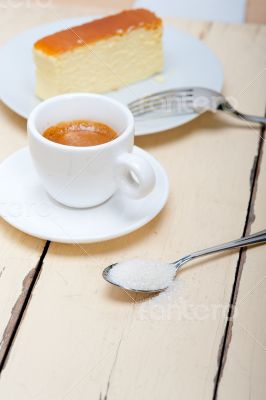 italian espresso coffee and cheese cake