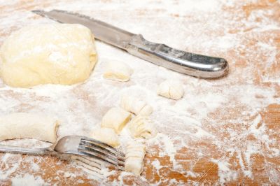 making fresh Italian potato gnocchi