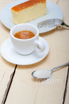 italian espresso coffee and cheese cake