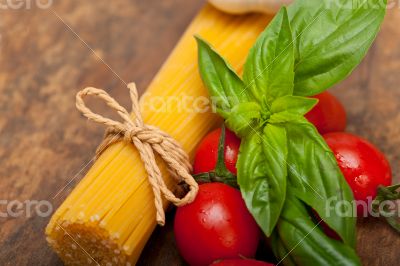 Italian spaghetti pasta tomato and basil