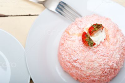 fresh strawberry and whipped cream dessert