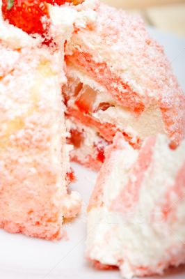 fresh strawberry and whipped cream dessert