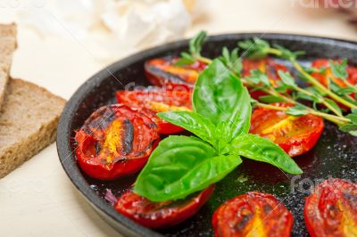 baked cherry tomatoes with basil and thyme