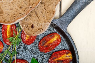 baked cherry tomatoes with basil and thyme