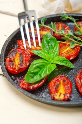 baked cherry tomatoes with basil and thyme