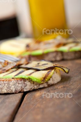 grilled vegetables on bread
