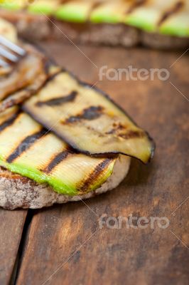 grilled vegetables on bread