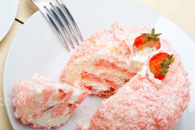 fresh strawberry and whipped cream dessert