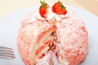 fresh strawberry and whipped cream dessert