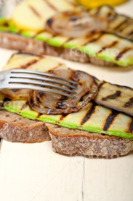 grilled vegetables on bread