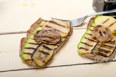 grilled vegetables on bread