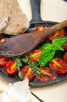 baked cherry tomatoes with basil and thyme