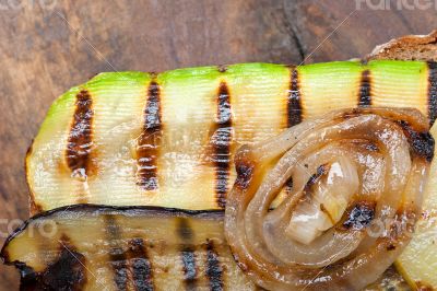 grilled vegetables on bread