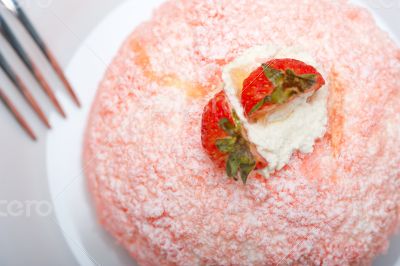 fresh strawberry and whipped cream dessert