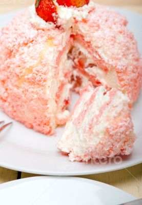 fresh strawberry and whipped cream dessert