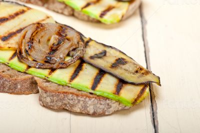 grilled vegetables on bread
