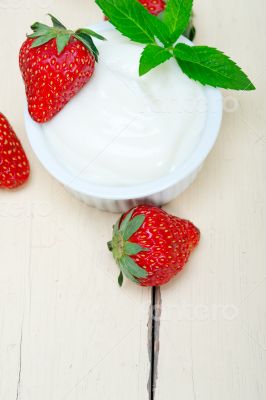 organic Greek yogurt and strawberry