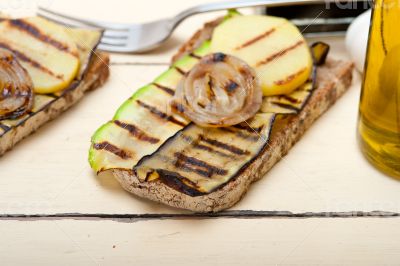 grilled vegetables on bread