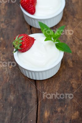 organic Greek yogurt and strawberry