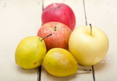 fresh fruits apples and  pears