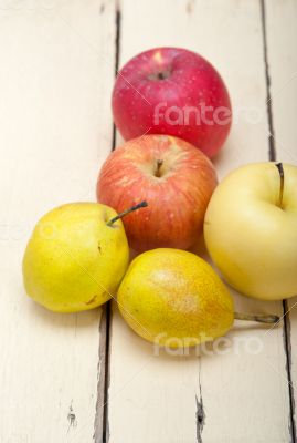fresh fruits apples and  pears