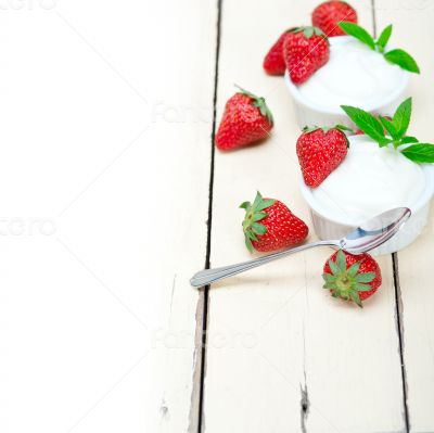 organic Greek yogurt and strawberry