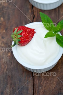 organic Greek yogurt and strawberry