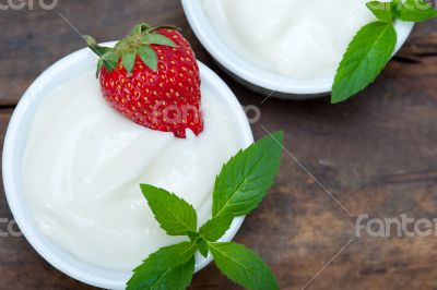 organic Greek yogurt and strawberry