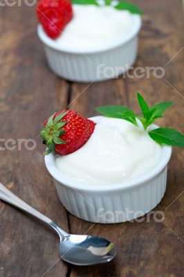 organic Greek yogurt and strawberry