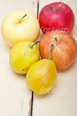 fresh fruits apples and  pears