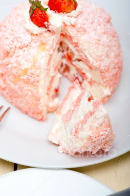 fresh strawberry and whipped cream dessert