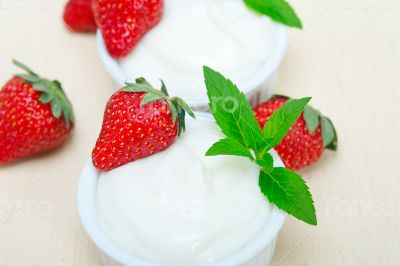 organic Greek yogurt and strawberry