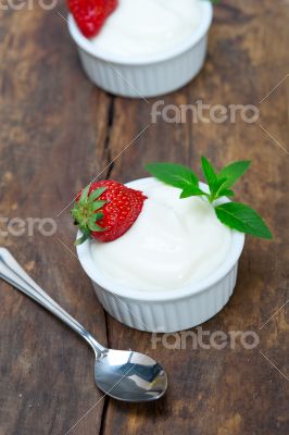 organic Greek yogurt and strawberry