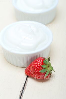 organic Greek yogurt and strawberry