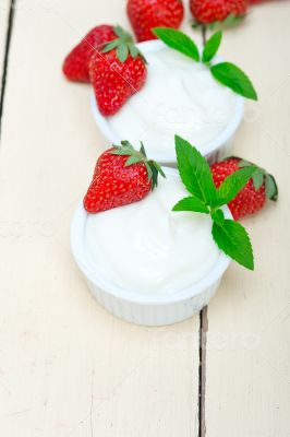 organic Greek yogurt and strawberry
