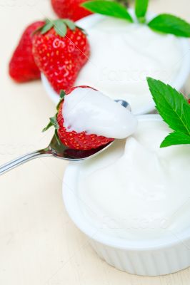 organic Greek yogurt and strawberry
