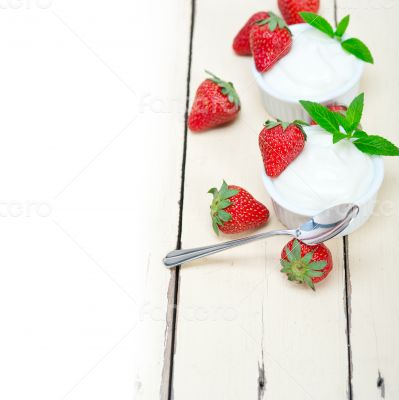 organic Greek yogurt and strawberry