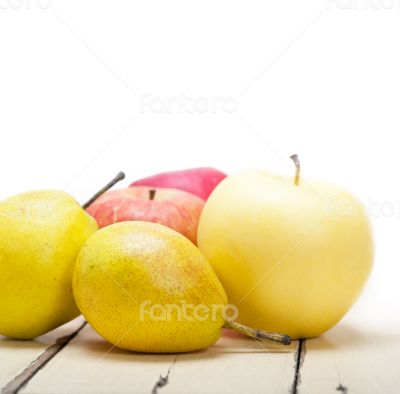 fresh fruits apples and  pears