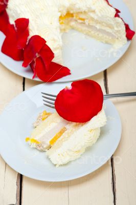 whipped cream mango cake