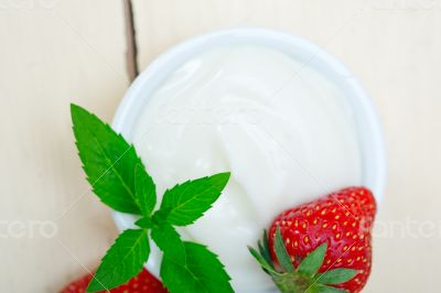 organic Greek yogurt and strawberry