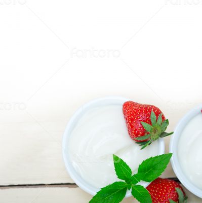 organic Greek yogurt and strawberry